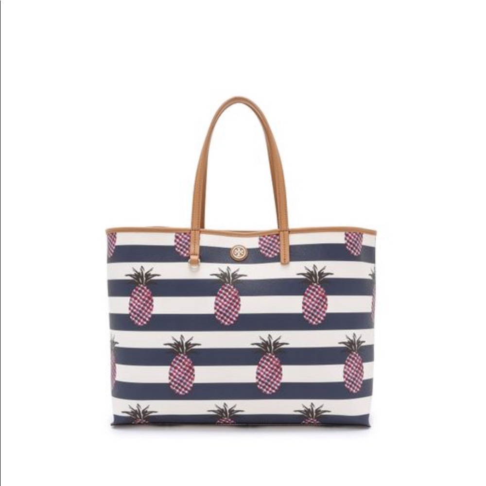 COPY - Tory Burch Kerrington Square Tote - Pineapple Stripe